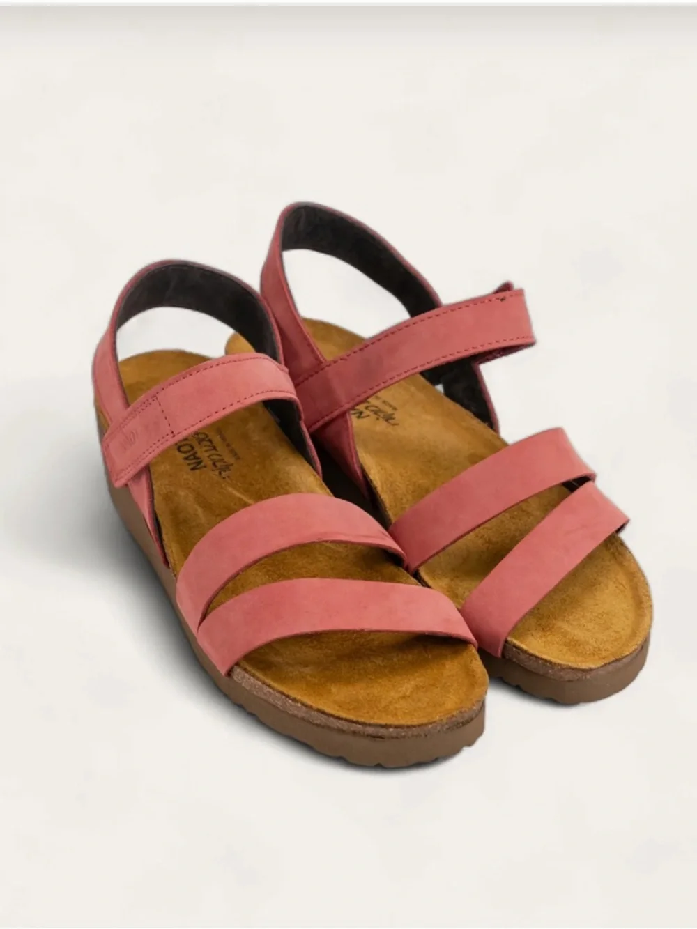 Naot Elegant Collection Kayla Brick Red Nubuck Genuine Leather Sandals Sz 13